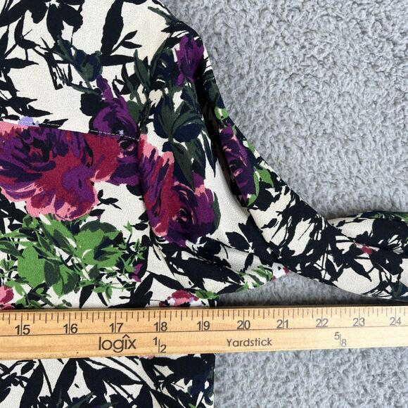 J Jill  Shirt Women XS Petite Floral Button Long Sleeve Blouse Pocket Career - Picture 7 of 9